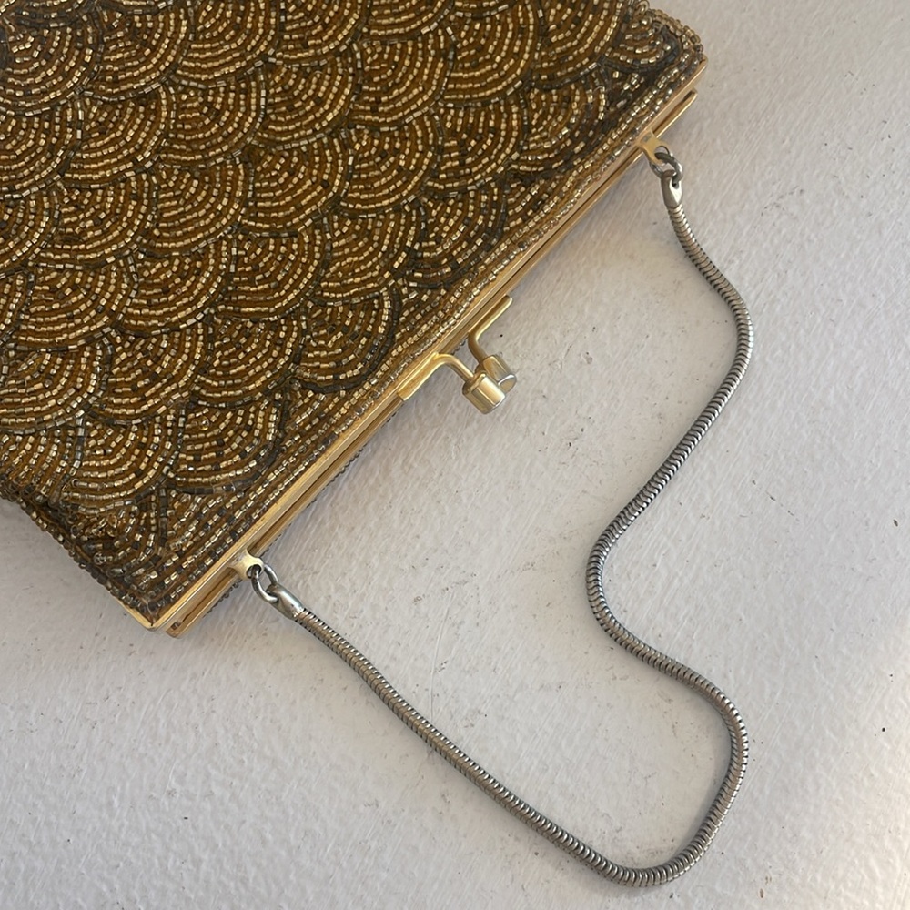 Vintage gold beaded bag. - Picture 5 of 5